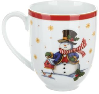 KASANOVA Tazza mug natalizia Pupazzo di Neve 440 ml porcellana