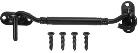 sourcing map Gancho y ojal de 6 pulgadas, cerradura de puerta de granero, gancho de cabina de acero inoxidable, ganchos de puerta de privacidad para ventana, puerta corredera, cerca, cobertizo, color