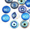 Airssory 12mm 100 pcs Blue Evil Eye Theme Glass Crystal Cabochons Lucky Eye Turkish Flatback Charms for DIY Jewellery Making Scrapbooking Embellishment Art Nails Shoes Bags
