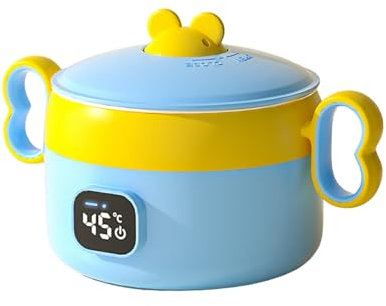 Electric Food Warmer Bowl Food & Soup Warmer, Stainless Steel Automatic Constant Temperature Food Warmer Heater, USB Charging Lunch Box Portable for Baby Child Teens