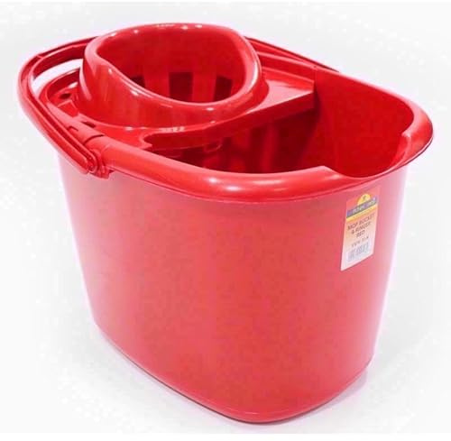 Heavy-Duty Mop Bucket with Wringer – Durable Cleaning Bucket for Home & Commercial Use Sizes (Red)