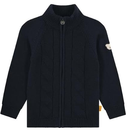 Steiff Sweatjacke EU Größe 116 steiff navy, Kinder Sweat-Jacke, Kapuzen-Jacke für Kleinkinder, weich und bequem, Kinder Sweatshirt, waschmaschinenfest