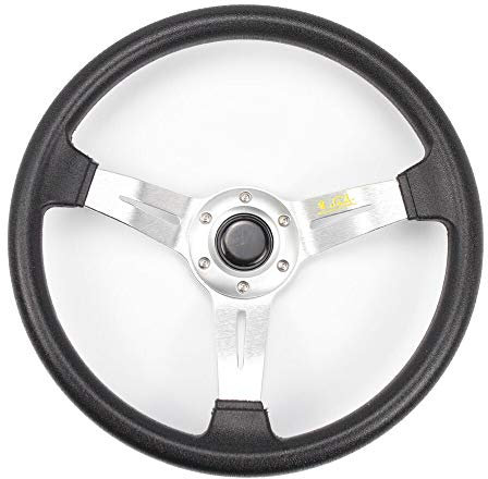 Universal Rennlenkrad, Sport-Lenkrad Golf Modified Racing Lenkrad 14 Zoll 320 mm Aluminium(Silver)