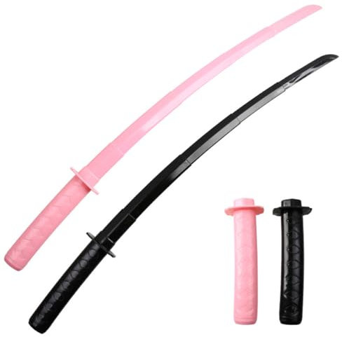 EIHI 2 pièces sabre japonais Jouet d'épée de samouraï rétractable Épée de samouraï rétractable imprimée en 3D Cadeau de Cosplay Katana télescopique en Plastique drôle pour Enfants Et Adultes