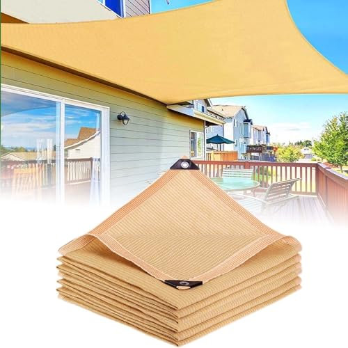 Filet D'ombrage pour Serre Blanc,Filet D'ombrage De Jardin,Filet Protection Solaire avec Œillets,Voile Ombrage 3x4 3x3 6x4 4x4 2x3 5x5,Voile D'ombrage Rectangulaire Protection Solaire(Beige,3x4m)