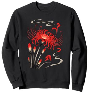 Japanese Style Art Manjushage Lys Araignée Rouge Sweatshirt