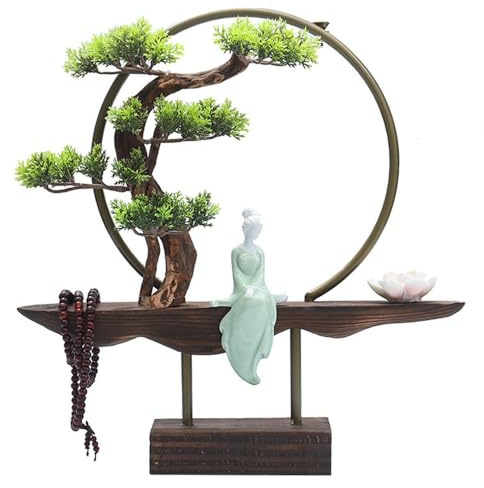 Brûleur d'encens rétro de style chinois - Décoration créative en bois de santal - En céramique - Décoration d'intérieur - Arbre artificiel d'intérieur