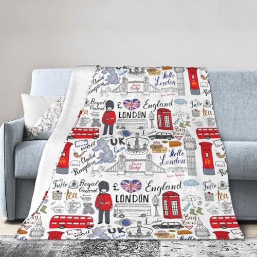 I Love London Ultraweiche Micro-Fleece-Decke, Klimaanlagen-Decke, warme Decke
