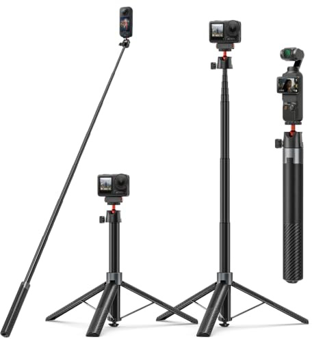 Bastone Selfie Treppiede 170cm per DJI Osmo Pocket 4 3 Action 5Pro Insta360 | Selfie Stick Treppiede da Viaggio/Supporto/Accessori 2-in-1 per DJI Osmo Action 4 3 Insta 360 X6 X5 X4 X3 GoPro Hero 13 12