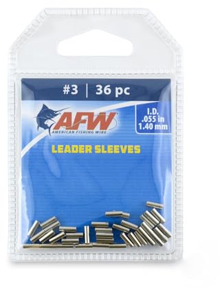 American Fishing Wire Single Barrel Crimp Sleeves, Size #3/.055, Nickel, 36 pc