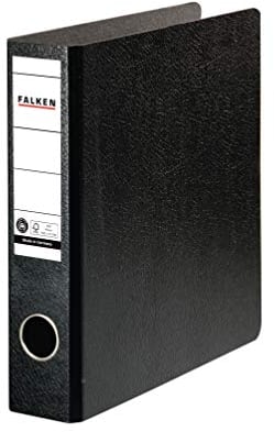 Original Falken Ordner Sonderformat Hartpappe. Made in Germany. 5 cm schmal DIN A5 hoch schwarz Rezepte Ringordner Aktenordner Briefordner Büroordner Pappordner Schlitzordner Blauer Engel