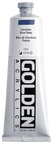 GOLDEN Heavy Body Acrylics, Cerulean Blue Deep, 5 fl. oz. Tube