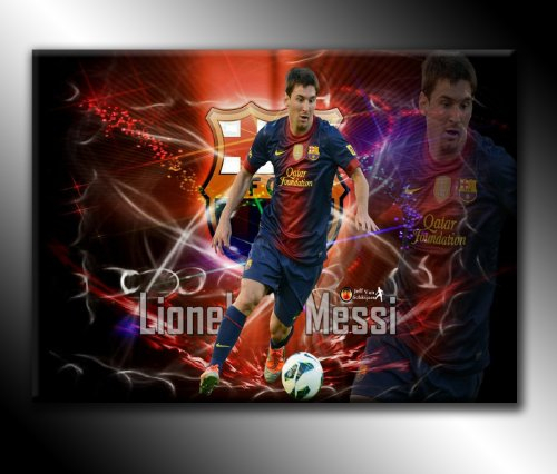 Canvas35 Lionel Messi F.C. Kunstdruck auf Leinwand, Motiv Barcelona-Fußball, 76 x 51 cm