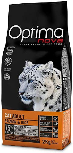 Optima Nova - Katzenfutter für ausgewachsene Katzen Lachs und Reis 2 kg