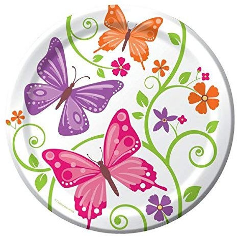 A Flutter Papillon 22,9 cm Assiettes en Papier 8 par Paquet