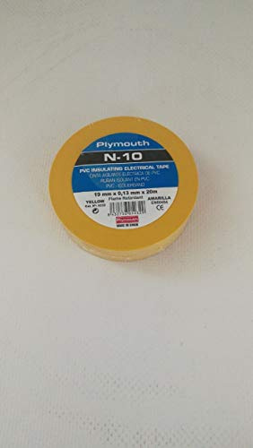 Plymouth N-10 - Cinta electrico/a pvc 20mx19x0,13mm amarillo