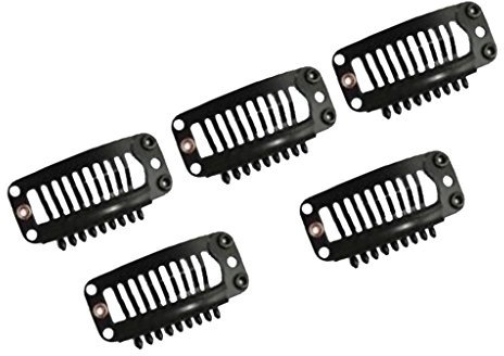 Sharplace Tressenclips Perücken Clips Haarclips Haar Extensions Tressen Haarverlängerung 5/10/20pcs - 5pcsSchwarz