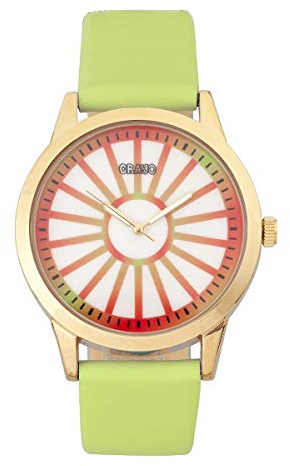 Crayo Electric Quartz Light Green Leather Gold Unisex Watch CRACR5003