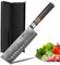 BIGSUN Nakiri - Cuchillo para usuba vegetal (acero japonés de 7 pulgadas, 73 capas, 10 unidades, resina acrílica y mango de madera de Pakka)