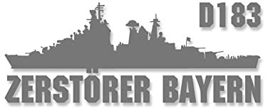 Aufkleber Zerstörer Bayern D183 Bundes Marine Schiff 15x6cm #A4655
