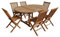 Salon de Jardin en Teck Lombok - Table Ronde Extensible - 6 Places