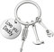 DECARETA Llavero Papá,Regalo para Papá con Palabras Significativas,Lavero Personalizado con Martillo, Llave, Destornillador,Ideal Como Regalo del Día del Padre y Cumpleaños del Padre(Plata)