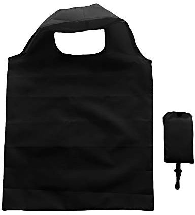 GREENLANS Multiple Color Portable Folding Eco Friendly Nylon Grocery Shopping Bag Tote Pouch Black