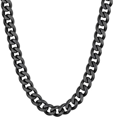 ChainsHouse Halskette Edelstahl Herren Damen Panzerkette 3/6/9/12mm breit | wasserfeste Kette Männer in Silber/Schwarz/Gold, Hip Hop Gliederkette Schmuck, Geschenk für Freund Ehemann, Länge 36-76cm
