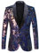 PYJTRL Herren-Blazer aus Samt mit Pailletten, Violett (S, Blau)