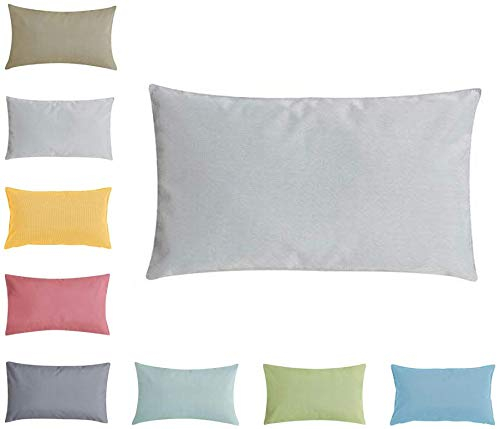 Klocke Dekorationsbedarf Premium Outdoor Kissen/Dekokissen Hochwertig – Wetterfest – Wasser- & Schmutzabweisend - 100% Polyester (30x50cm, Hellgrau)