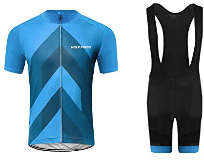 UGLY FROG Bike Wear Radsport MTB Bekleidung Herren Summer Style Trikots & Shirts/Radtrikot Set, Atmungsaktiv Quick-Dry Kurzarm Radsport-Shirt + Gel Gepolsterte Shorts