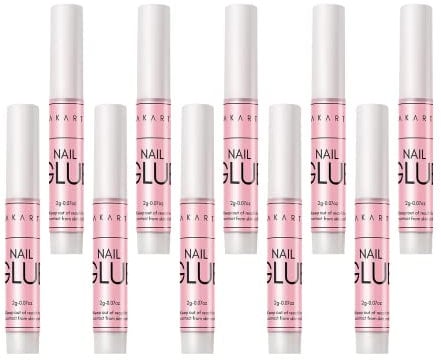 Makartt Nail Glue Extra Strong for Nail Tips, 5s Dries Quickly, 10Pcs Press on Nail Glues for Acrylic Nails and Broken Nails, Professional Super False Nail Glue Long Lasting, No Nail Lamp Needed