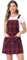 Allegra K Damen Kariert Elastisch Strap Verstellbar Träger Seitentaschen Arbeit Check Latzkleid Kleid Blau Rot M
