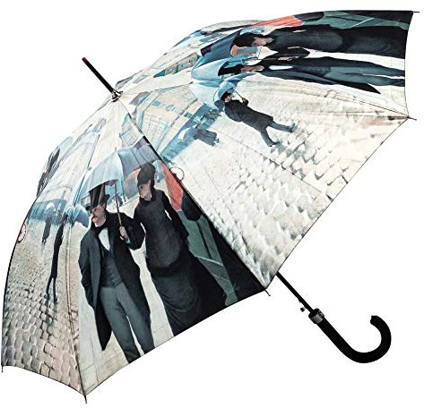 LUCKYWEATHER Regenschirm Stockschirm Damen/Herren Motiv Rainy Day in Paris Auf-Automatik I Stockregenschirm groß und stabil sowie hochwertig verarbeitet I Regenschirme mit UV-Schutz