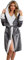 CMTOP Accappatoio Donna Adulti Uomo Vestaglia Invernale con Cappuccio Super Soft Fleece Accappatoio Felpa con Cappuccio Loungewear e Abbigliamento da Notte