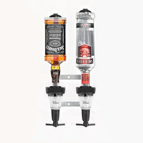 Chabrias Ltd Traditional 50ml 2 Bottle Optics For Spirits UK Made, Bar Optics, Shots Measure, Optics For Home Bar, Wall Bracket, Drinks Measures For Spirits, Spirit Dispenser, Outdoor Bar, Garden Bar