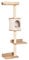 PawHut Árbol para Gatos de Pared 38x30x149 cm con Múltiples Plataformas de Madera Cueva Cama Superior Cojín Extraíble Postes Rascadores de Sisal Torre para Escalar Beige y Roble