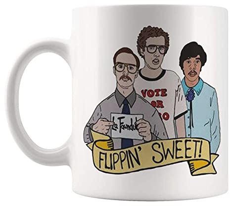 Fonhark - Napoleon Dynamite Tasse (Kultfilm, Vote For Pedro, Heck Yes, Superbad, Sixteen, Ferris Bueller's Day Off, The Breakfast Club), 325 ml Kaffeetasse, Weiß