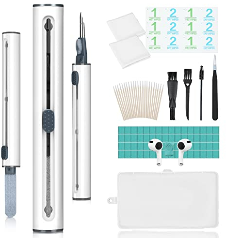 Airpod-Ohrhörer-Reiniger-Set, 3-in-1 Multifunktions-Ohrhörer-Reinigungsstift mit weicher Bürste und Reinigungsknete für Kopfhörer, Handy-Kopfhörer, entfernt Ohrenschmalz, Schmutz und Gunk von Geräten