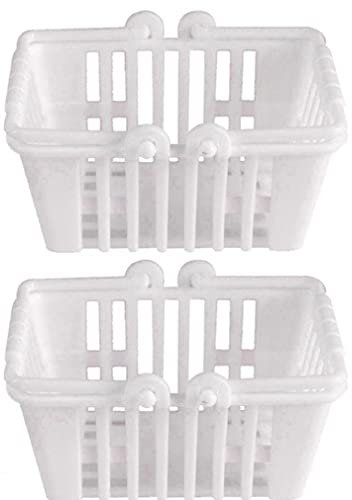 Vepoty Mini-Einkaufskorb 2 Stück Miniatur-Kunststoffkörbe Kinder-Einkaufskorb Puppenhaus-Zubehör