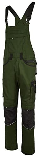 Hans Schäfer Workwear HSW Professional – Latzhose für Herren – Lange Arbeitshose mit Knietaschen – Bequem, strapazierbar und qualitativ – Oliv, 32