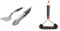 Weber 6645, black Premium Tool Set, Compact size, 2 pcs, stainless steel, 46.0 cm*46.0 cm*5.0 cm & 6277 30 cm Three-Sided Grill Brush, Black/Silver