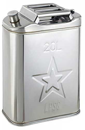 Acier inoxydable Jerrican Bidon d'essence, Réservoir d'essence épaissi portable Réservoir de stockage de carburant pour motos et automobiles 5L/10L/15L/20L