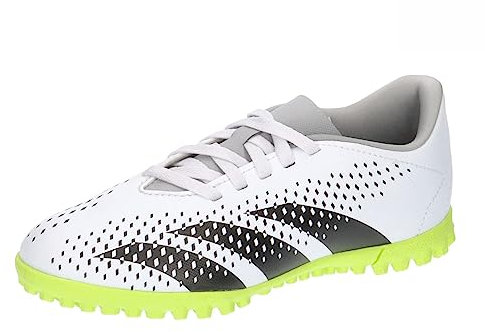 adidas Predator Accuracy.4 Tf J Football Shoes (Turf), FTWR White Core Black Lucid Lemon, 4 UK
