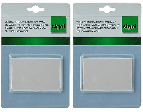 Sigel VZ135 Visitenkarten-Etui Silber matt, Alu (Packung mit 2)