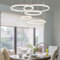 YYUTLUO Moderner DIY-Kreis-LED-Kronleuchter | 5 Weiß Goldringe:20+40+60+80+100cm=130W |LED-Pendelleuchte aus Metall+Acryl 2,4 G Dimmbare Fernbedienung Runde Decken-Hängelampe Wohnzimmer Schlafzimmer