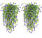 Leixi 4Pcs Artificial Hanging Flowers, UV-Resistant Fake Hanging Plants Flower Bouquet for Wall Home Room Garden Yard Patio Wedding Indoor Outdoor Decoration (Purple)