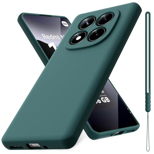 Vansdon Coque Compatible avec Xiaomi Redmi Note 14 Pro 5G/ Poco X7 5G, Housse Souple en TPU en Silicone Liquide, Housse en Caoutchouc Antichoc - Vert Nuit