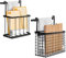 AWAOVV 2 Pack Cabinet Organizer with Towel Bar, Kitchen Cupboard Storage Basket, Over Door Shelf