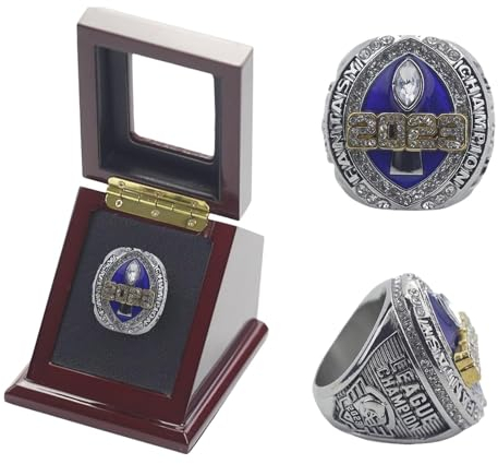 QWEOHBUA 2023 Fantasy Football Ring Championship Ring FFL Champions Ring Souvenir Fan Geschenk Vatertag Sammlerstücke (Color : B, Size : 11)
